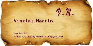 Viszlay Martin névjegykártya